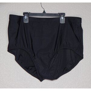 Swim Solutions Separates Black Bikini Swim Bottoms Tummy Control Plus Size 24W